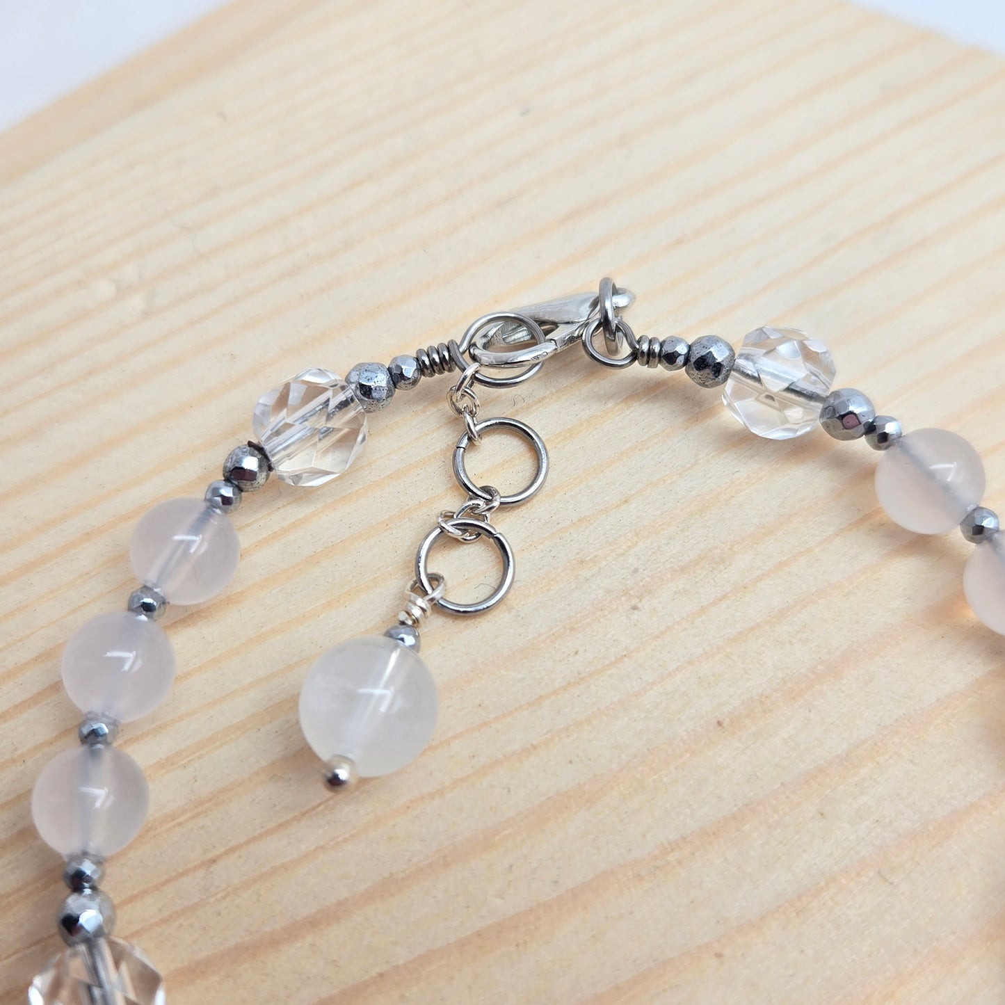 White Phantom Quartz, Rock Crystal & White Agate CROWN #6