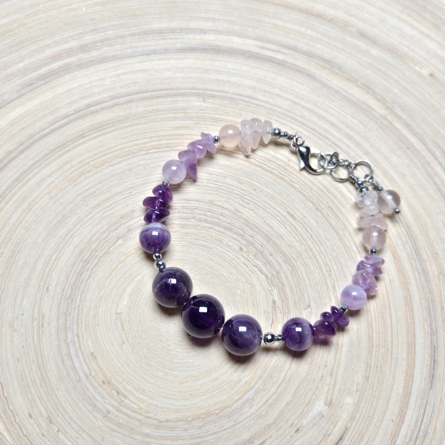 Amethyst, Lavender Amethyst & Madagascar Rose Quartz CROWN #1 Floranna