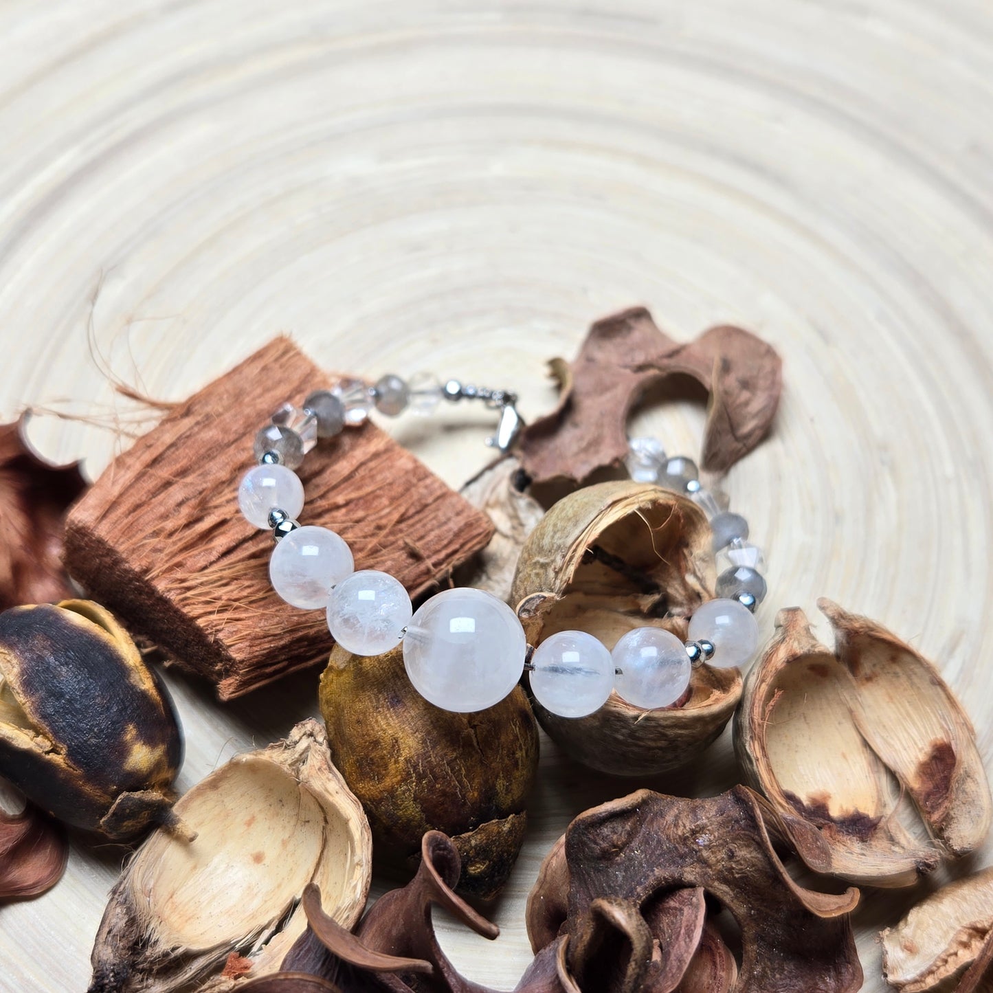 White Phantom Quartz, Moonstone & Labradorite CROWN #8