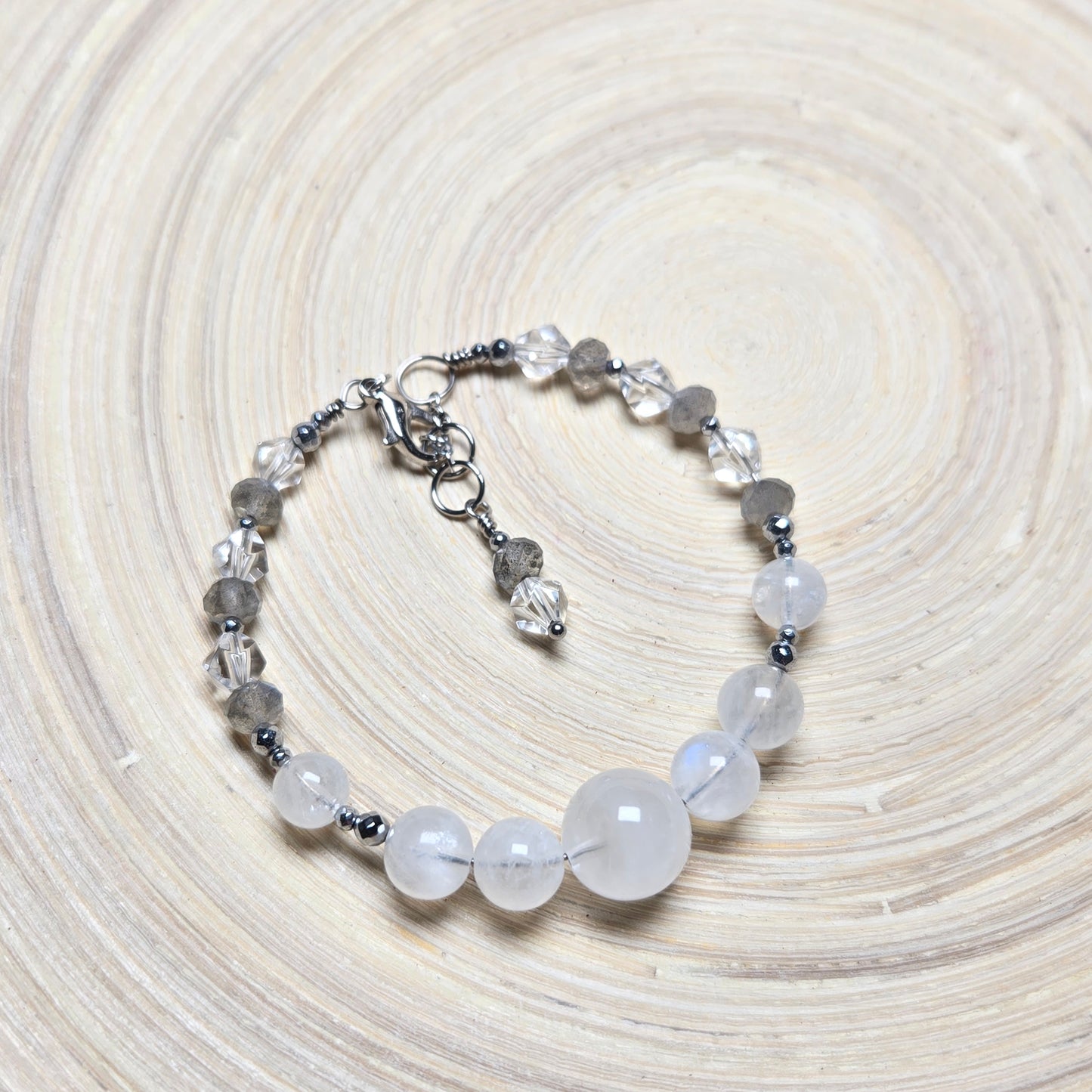 White Phantom Quartz, Moonstone & Labradorite CROWN #8