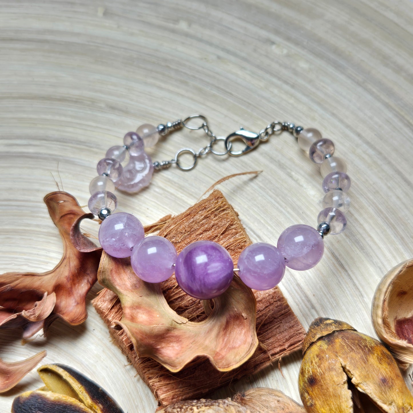Su Fluorite, Lavender Amethyst & Madagascar Rose Quartz CROWN #10