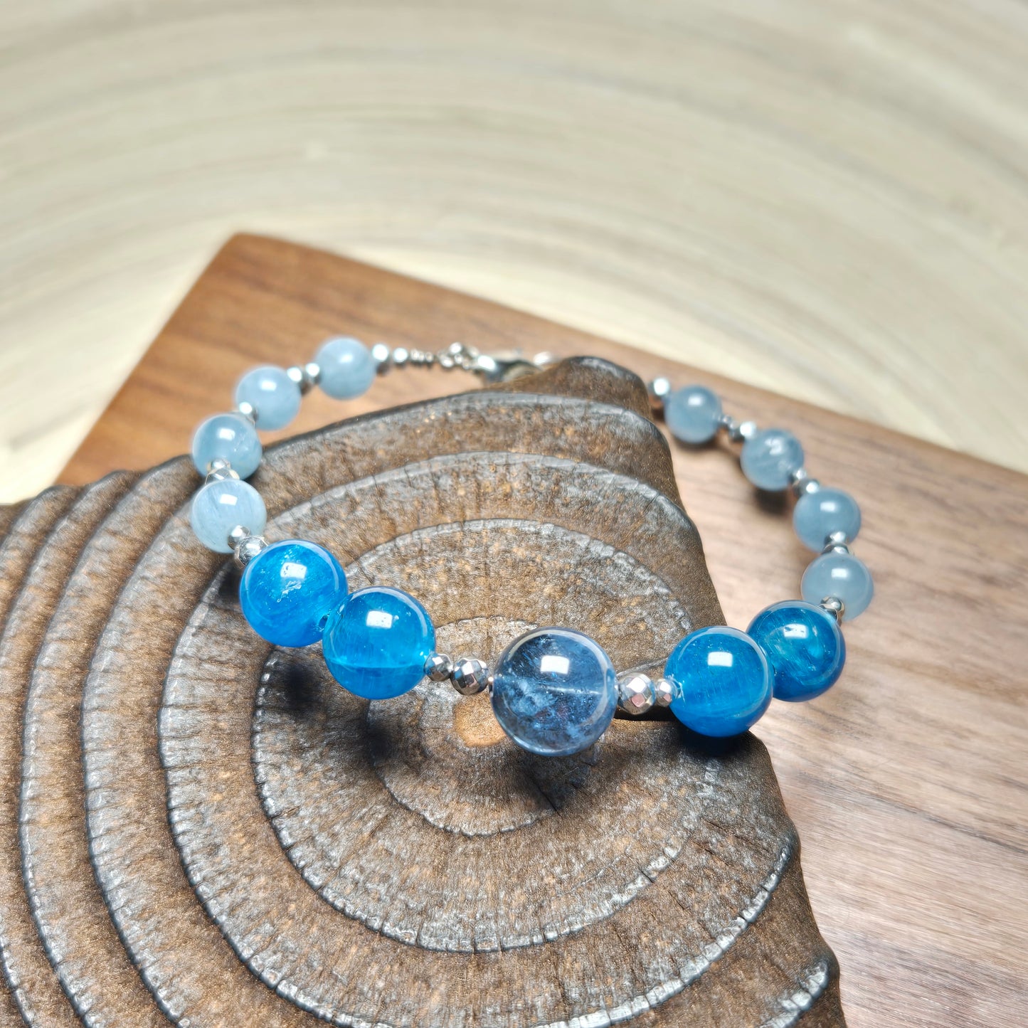 Aquamarine & Apatite CROWN #18 Floranna crystal Gift