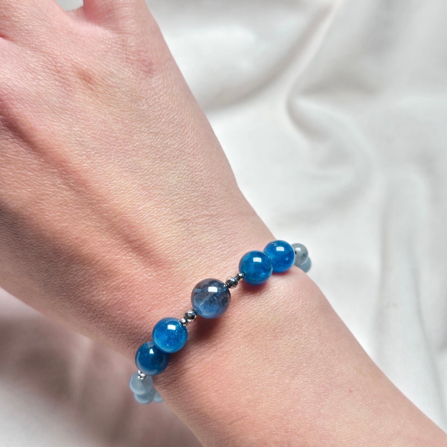 Aquamarine & Apatite CROWN #18 Floranna crystal Gift