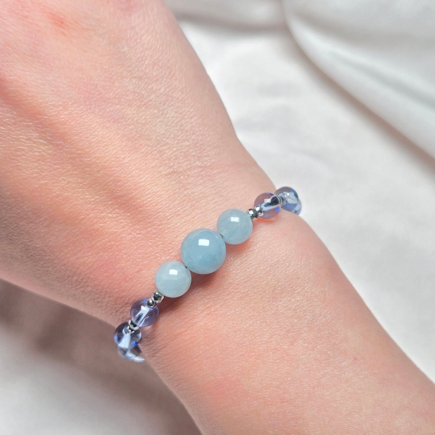Aquamarine & Topaz CROWN #24 Floranna crystal Gift
