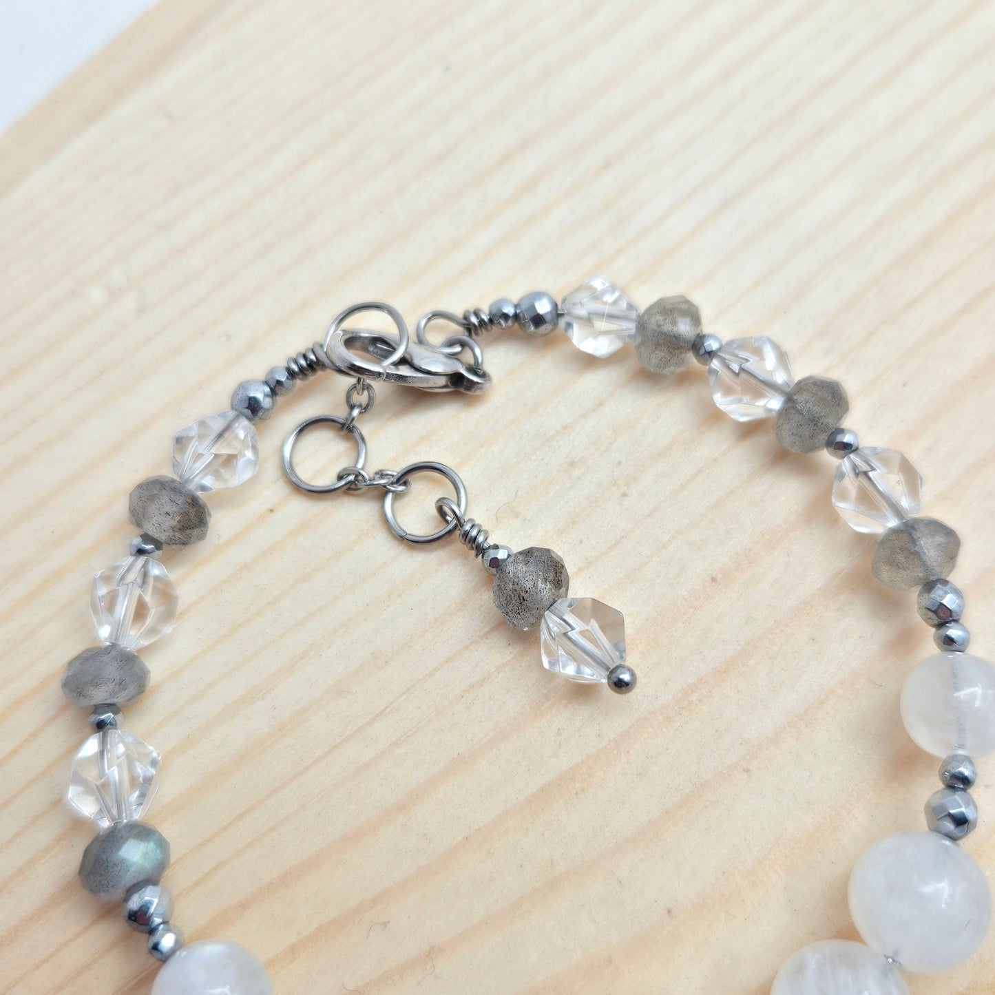 White Phantom Quartz, Moonstone & Labradorite CROWN #8