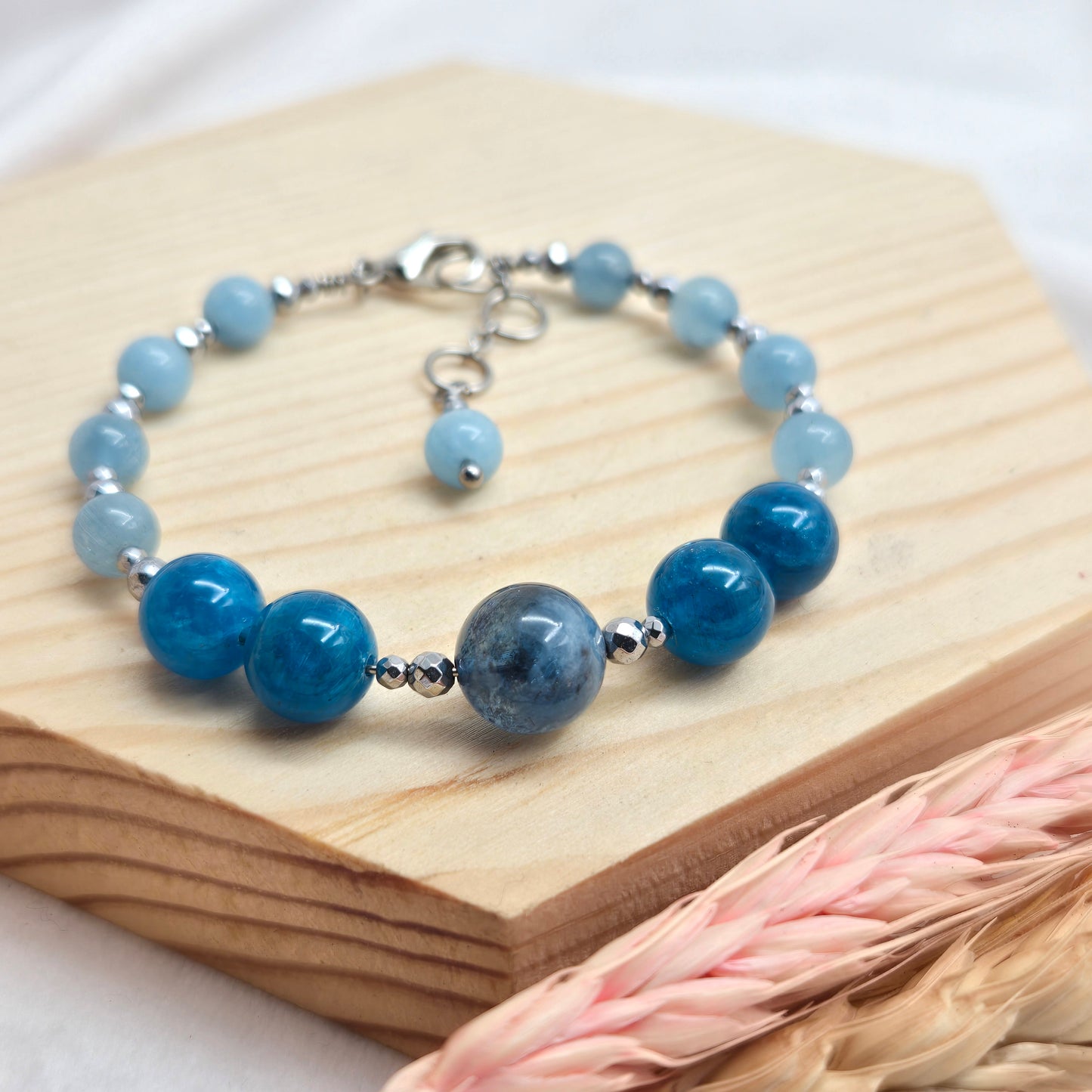 Aquamarine & Apatite CROWN #18 Floranna crystal Gift