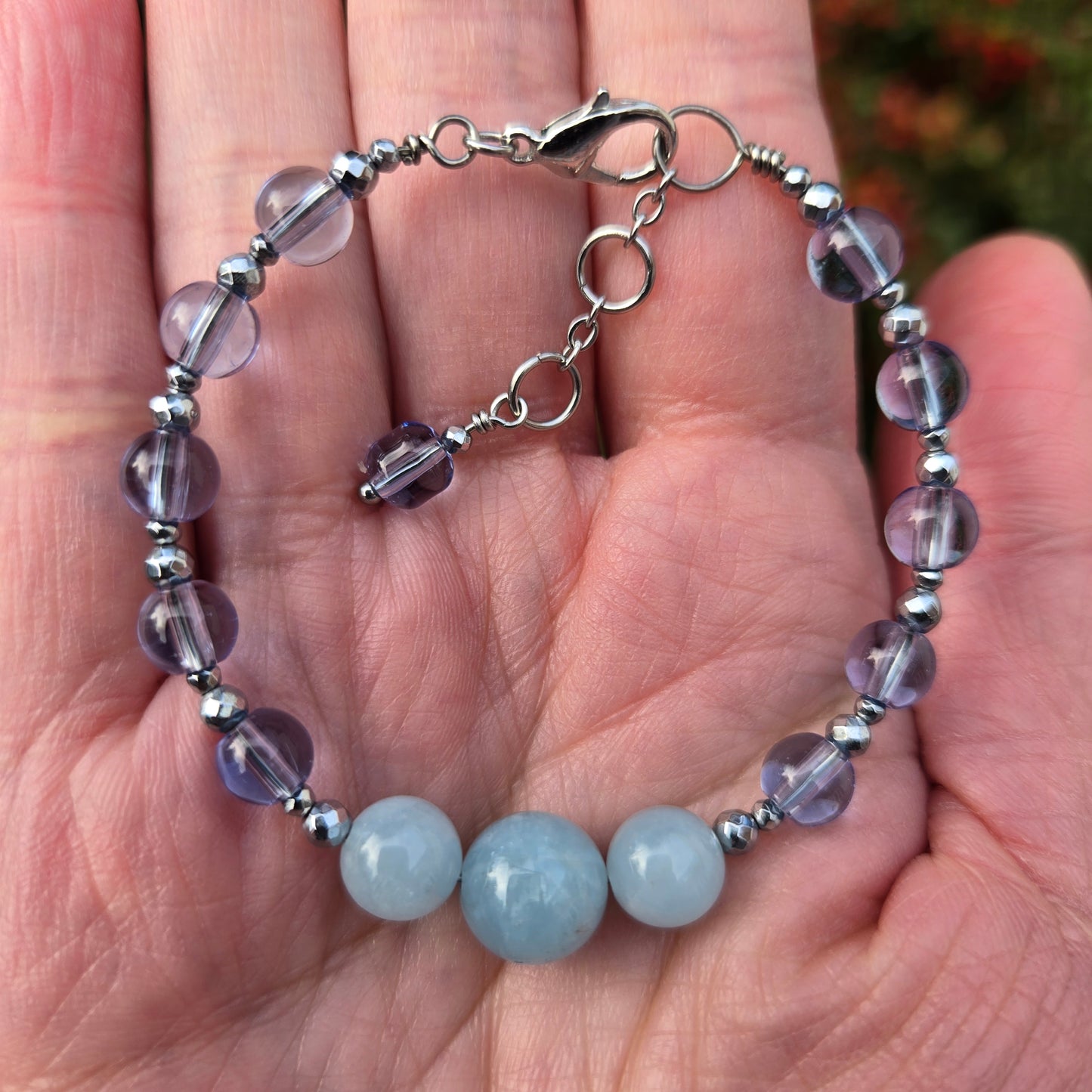Aquamarine & Topaz CROWN #24 Floranna crystal Gift