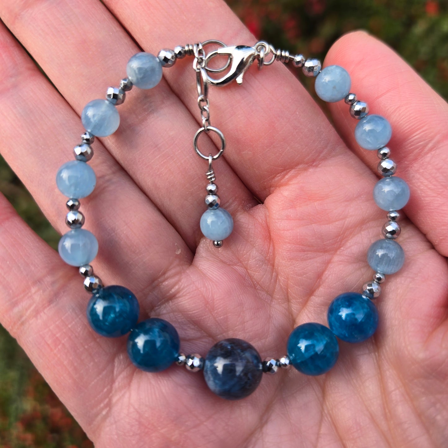 Aquamarine & Apatite CROWN #18 Floranna crystal Gift
