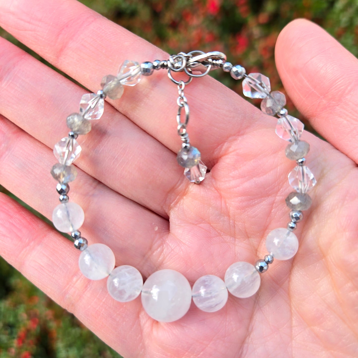 White Phantom Quartz, Moonstone & Labradorite CROWN #8