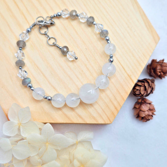 White Phantom Quartz, Moonstone & Labradorite CROWN #8